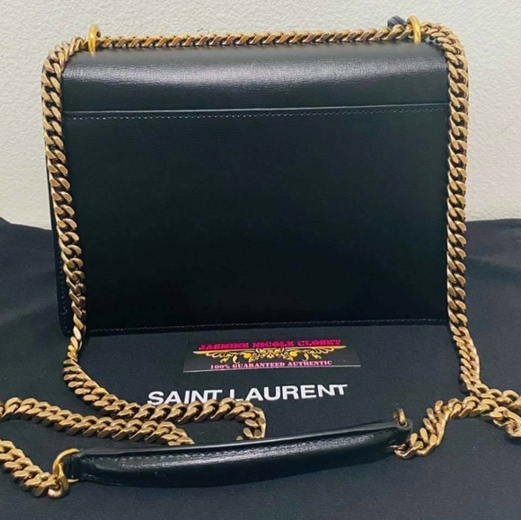 YSL SUNSET Medium Black Crossbody Brand New - Picture 2 of 11